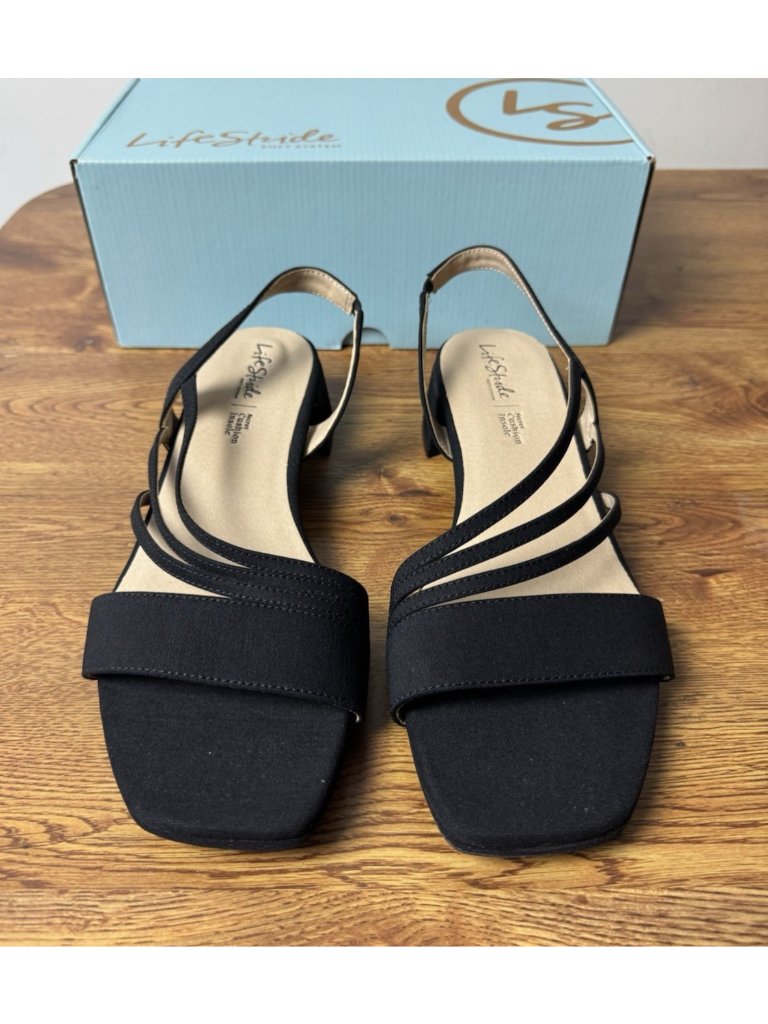 Lifestride Joy 2 Slingback Sandal Women's Size 8.5 W Black Cushion Strappy — image 3 of 8